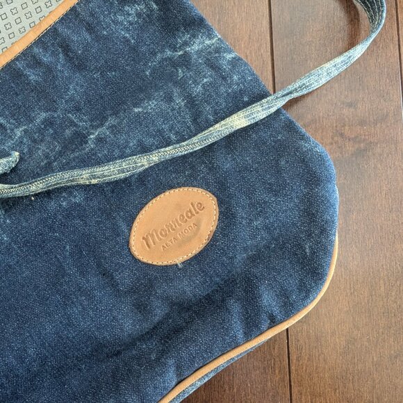 WESTERN FRINGE ACID WASHED DENIM VINTAGE PURSE - Picture 3 of 4